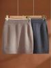 100% Pure Wool Knit Mini Skirt – Women's Elastic Waist, Versatile Hip-Hugging Design for Autumn/Winter.