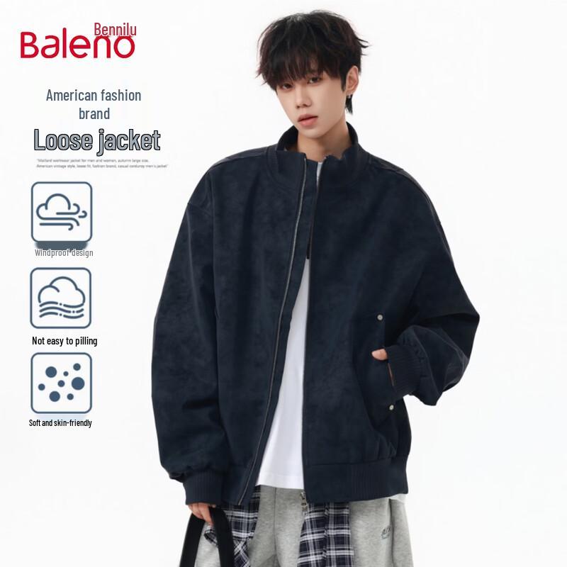 Baleno Men s Retro PU Leather Jacket S