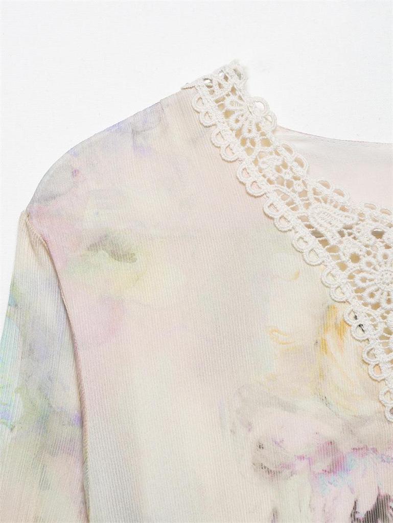 TAOP&ZA Summer Women's Elegant Print Tie Irregular Dress