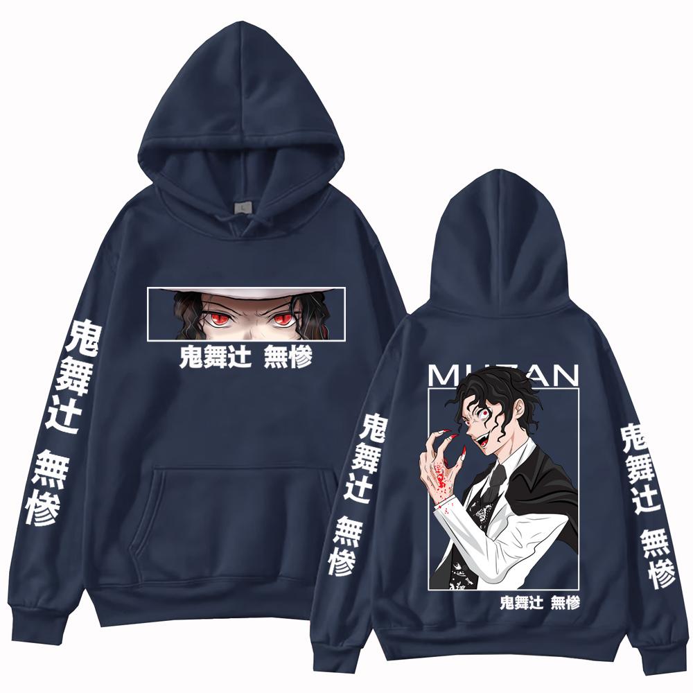 Anime Demon Slayer Muzan Kibutsuji Hoodie Harajuku Hip Hop Pullover Tops Sweatshirt Gift
