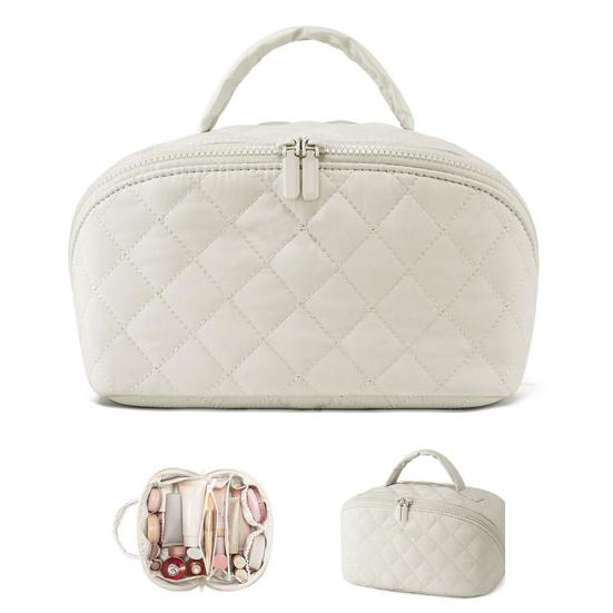 Makeup Bag Woman Puffy Padded Organizer Leak-Proof Interior Washable Cosmetic Case Portable Toiletry Bag
