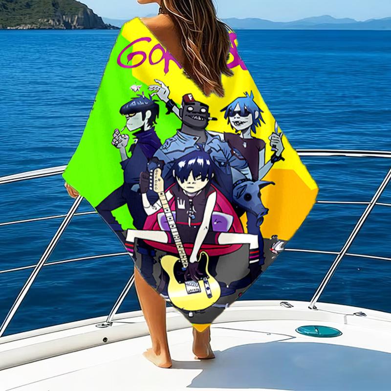 Beach Towel with G-Gorillaz Band Pattern - Soft,absorbent,machine Washable Lightweight&Modern,swimming,Travel Essentials