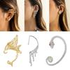 Vintage Kristal Elf Kulağı Manşetleri Küpe Takı Oyuk Metal Yaprak Deliksiz Sallantılar Klipsli Küpeler Kadınlar İçin