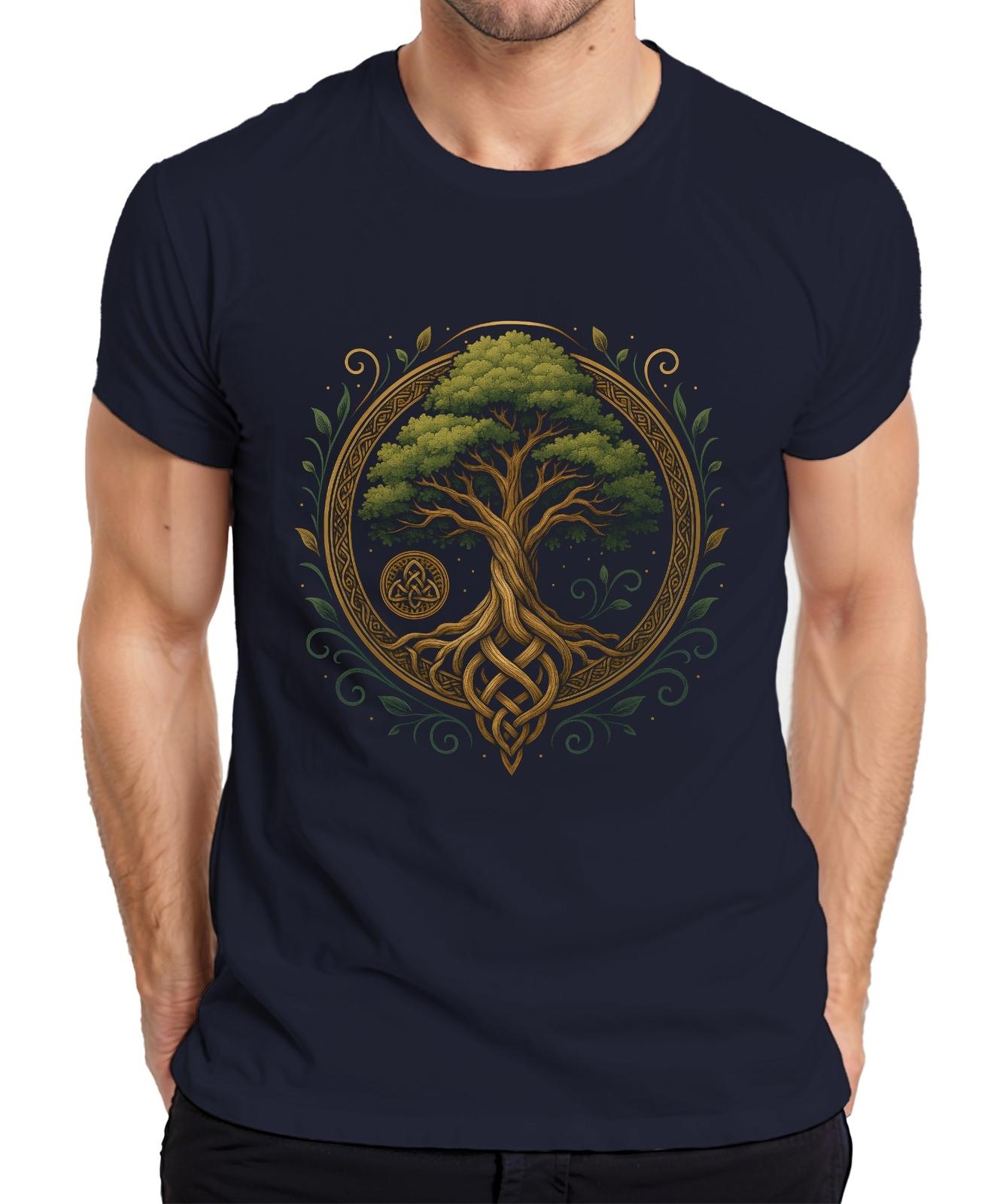 celtic tree of life yggdrasil viking valhalla norse mens t shirt- S разноцветный