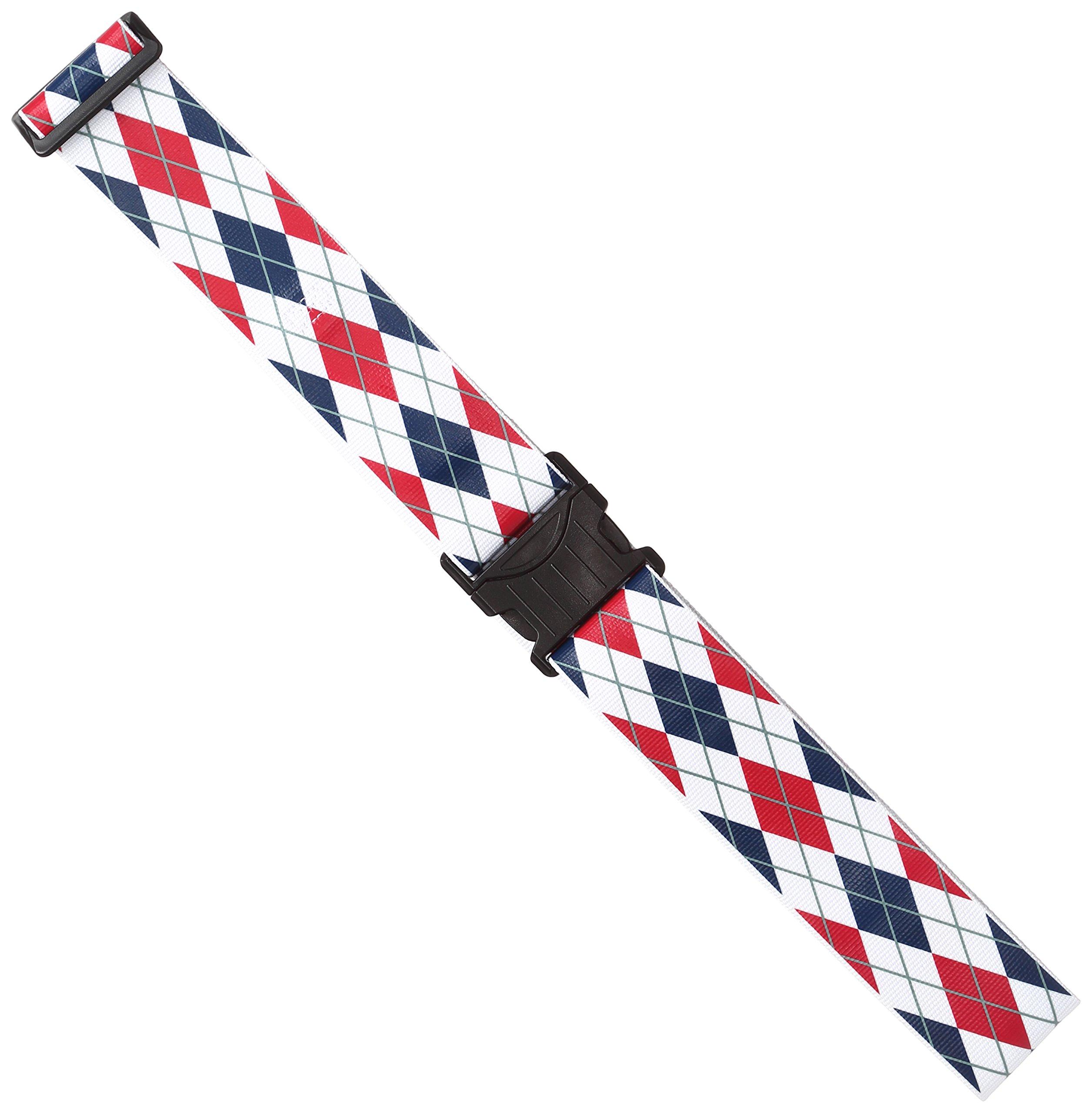 

World Baggage Belt 60 Sarape Blue Suitcase Belt with Warranty 6 cm White [Concise] 0.182kg