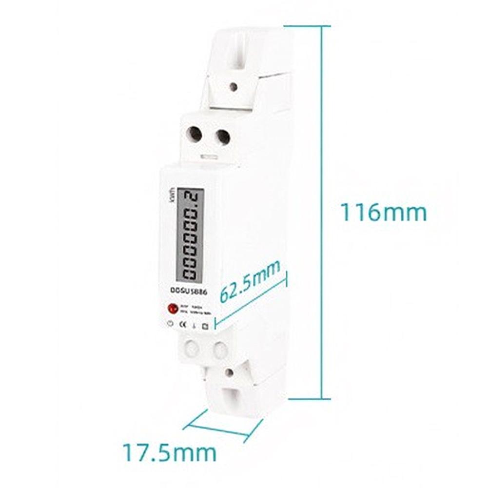 DDSU5886 1-Phase AC Electricity Meter 220V 5(80)A LCD Display with Backlight for DIN Rail Mounting Energy Monitoring