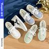Mint Green Board Shoes Women's Spring and Autumn New Niche Canvas Shoes Versatile Sports and Leisure White Shoes with Skirts