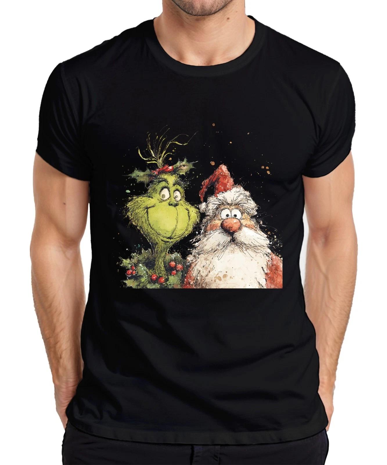 Grinch Weihnachtsmann lustig Weihnachten Geschenk Cartoon Retro Herren T-Shirt XS