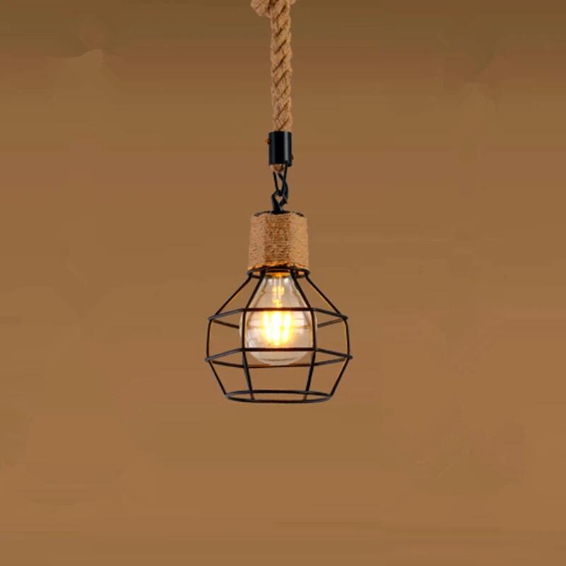 Industrial Style Vintage Chandelier Bar Coffee Restaurant American Bird Cage Personality Creative Iron Single Head Lamps