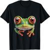 Green Body Tree Frog Red Eyed Tree Frog Rainforest Amphibian T-Shirt