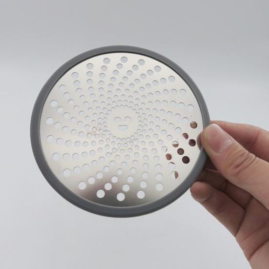 Stainless Steel Floor Drain Filter Hair Catcher with Silicone Ring Rust-Resistant Bathroom Sink Strainer Shower