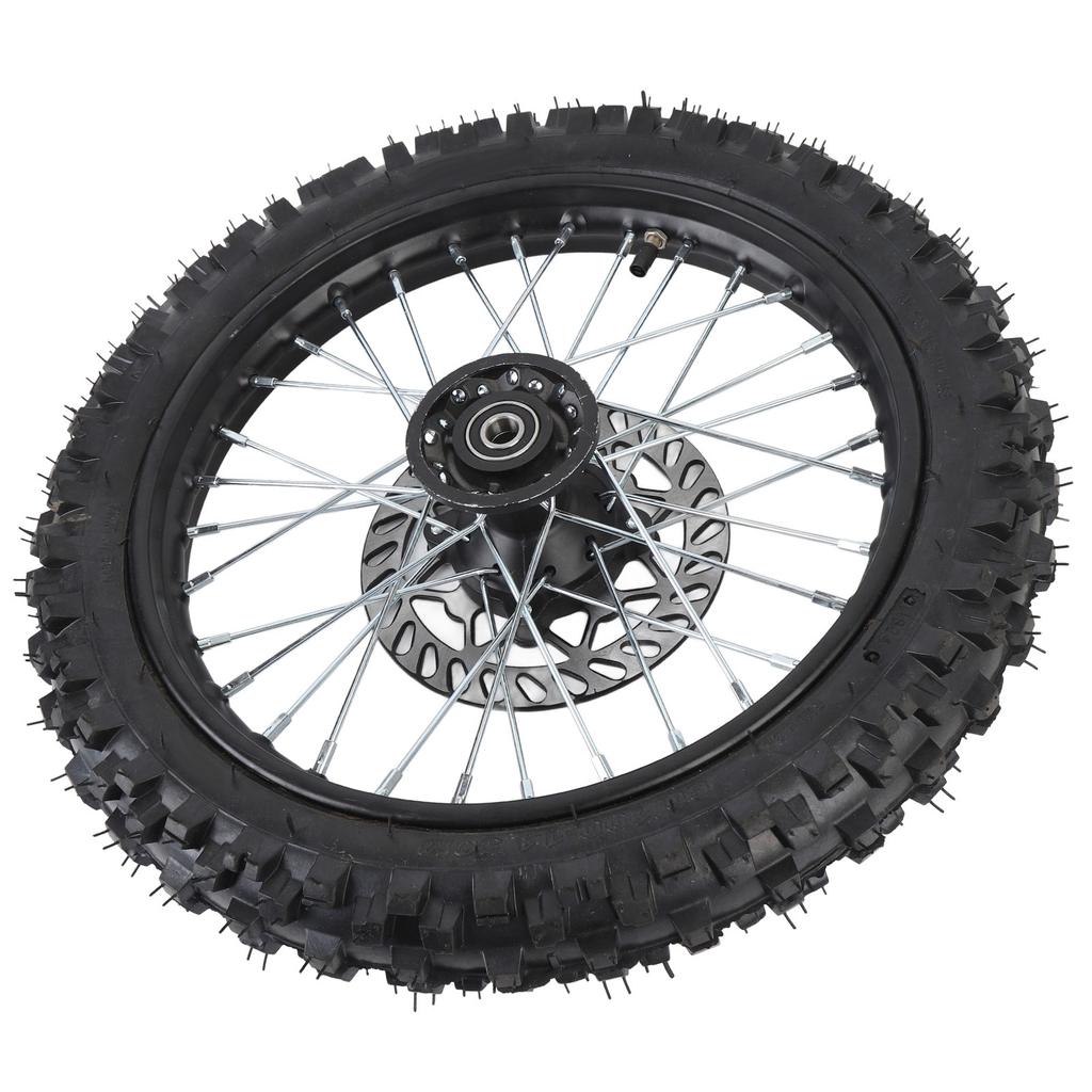 14 Inch Front Wheel Assembly 60 100 14 2.5 14 Tire Inner Tube 15mm Rim Axle with Brake Rotor for 125 140 150 160cc Pit