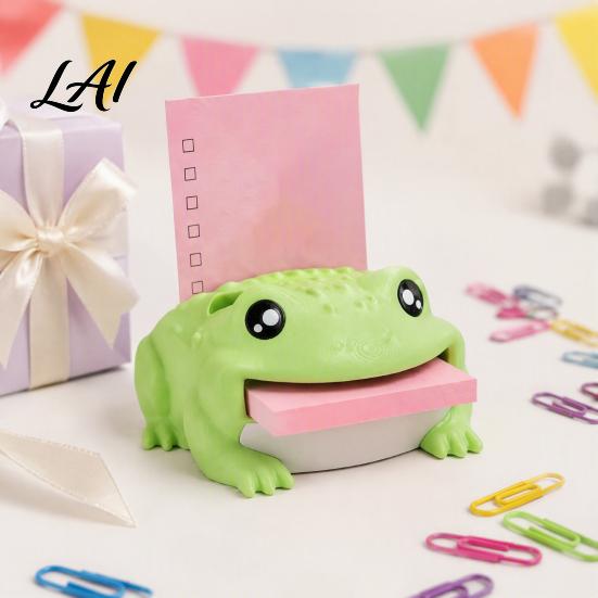Gift for Colleagues Cute Frog Adhesive Note Dispenser Creative Cartoon Animal Stationery Organizer 3D Student Study Desk Accessories Print