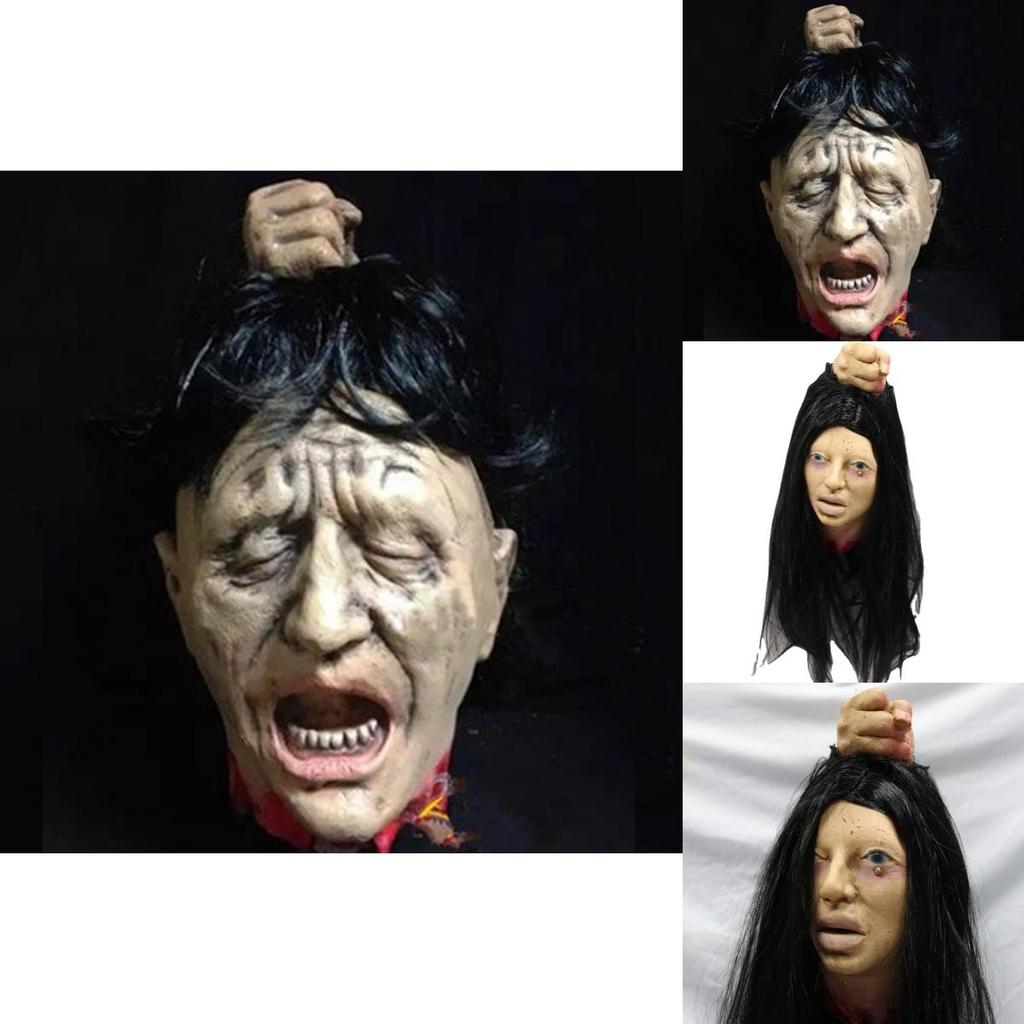Halloween Haunted House Scene Decor Latex Filled Head Prop For Party And Bar Setup