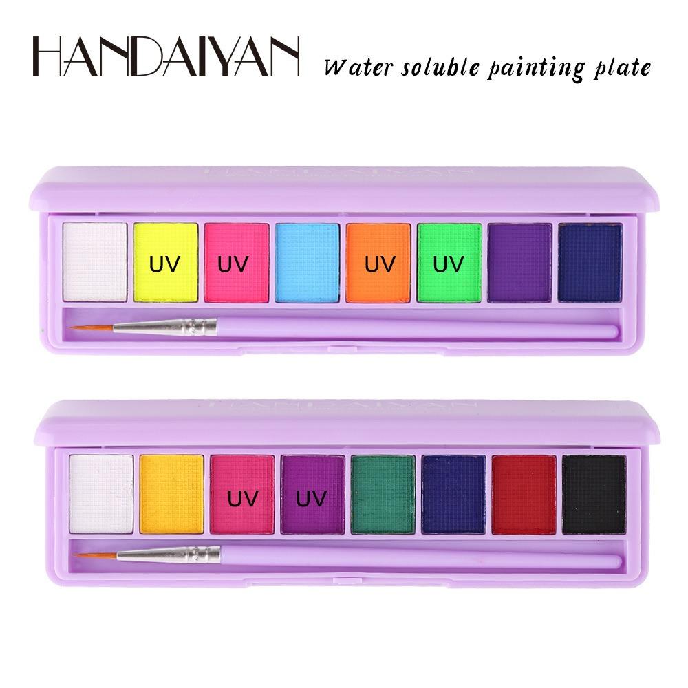HANDAIYAN Wasserlösliche fluoreszierende Make-up-Scheibe, menschliche Farb-Malscheibe, Leistung, Gesichtsfarbe, Make-up, Eyeliner, Lidschatten
