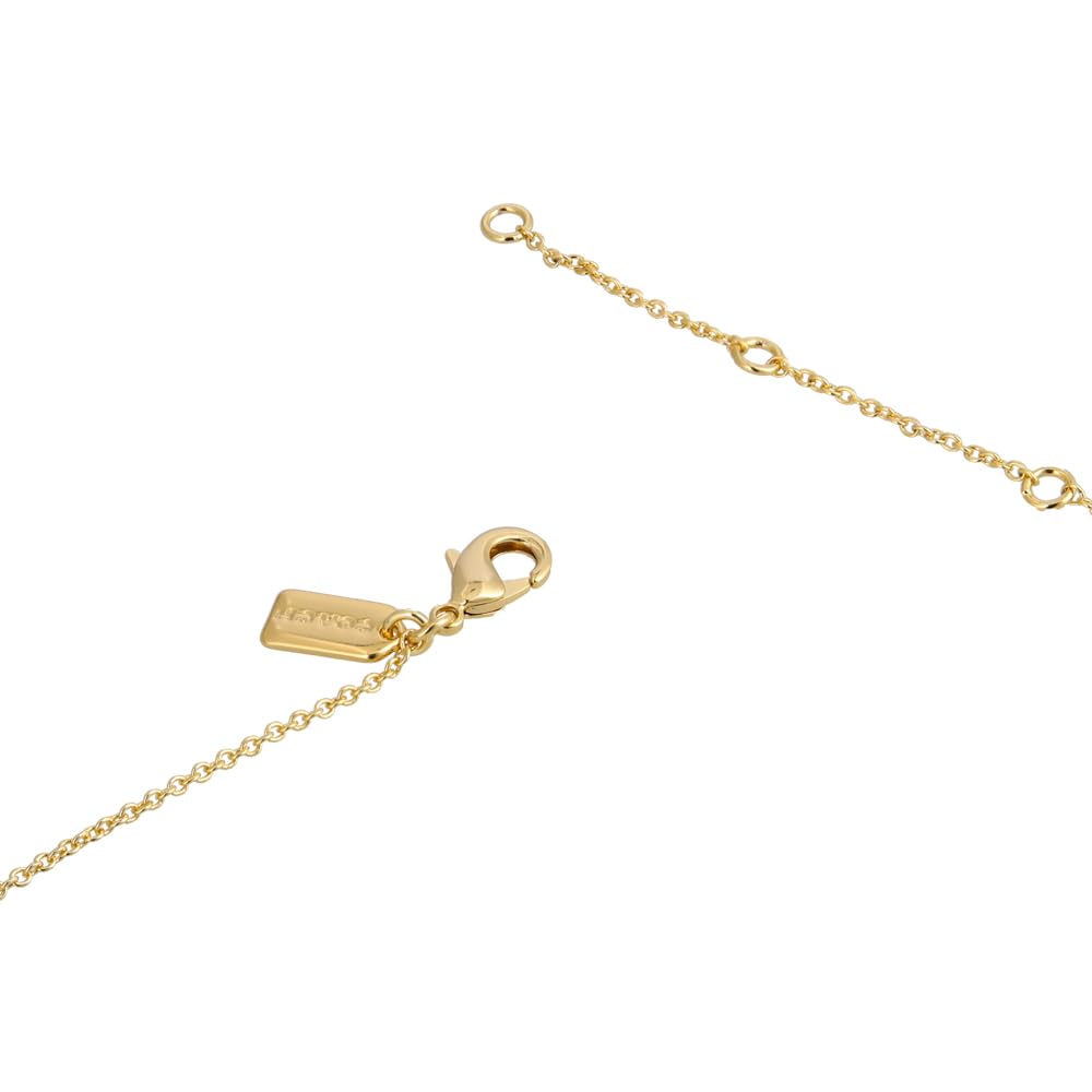 COACH Interlocking Open Circles Pendant Necklace 91441 GLD Gold [Used]