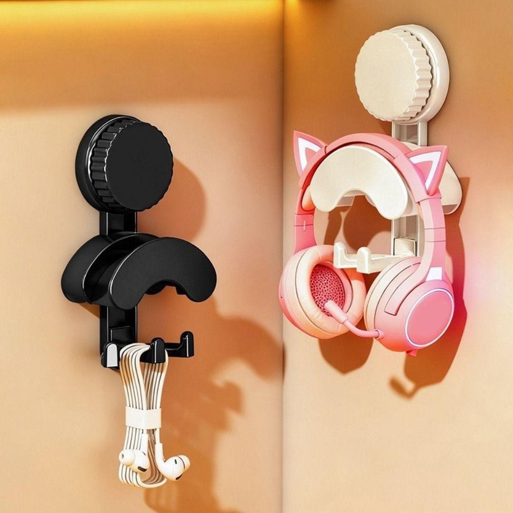 4 Piece Plastic Suction Cup Headset Hanger Drilling Free Waterproof Earphone Hook Moisture-proof Non Slip