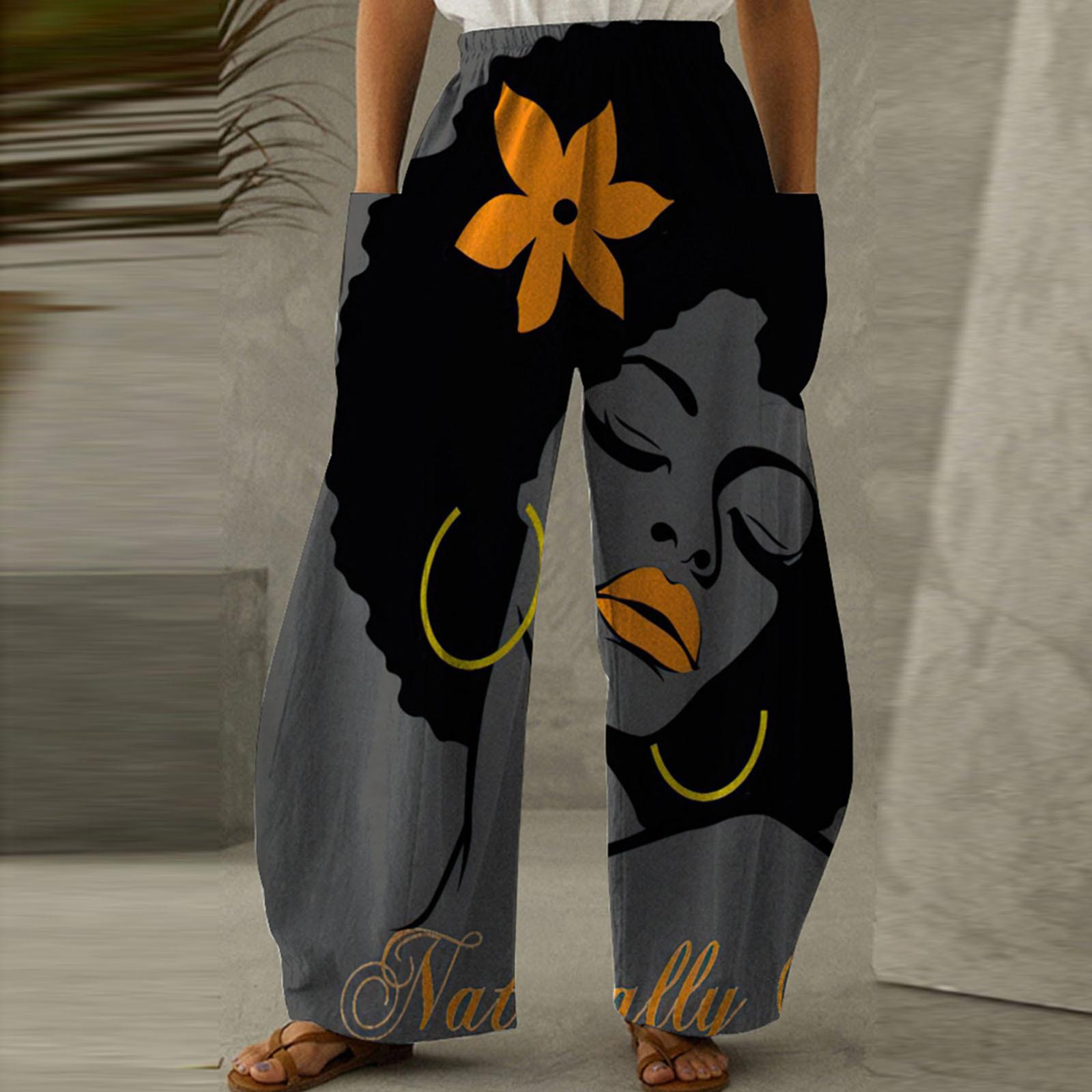 

Женские повседневные свободные широкие брюки большого размера с прямыми штанинами и принтом S