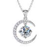 Silvere Glam Cross-border Fashion Crescent Moissanite Pure Silver S925 Necklace, A High-end Design Pendant For Women