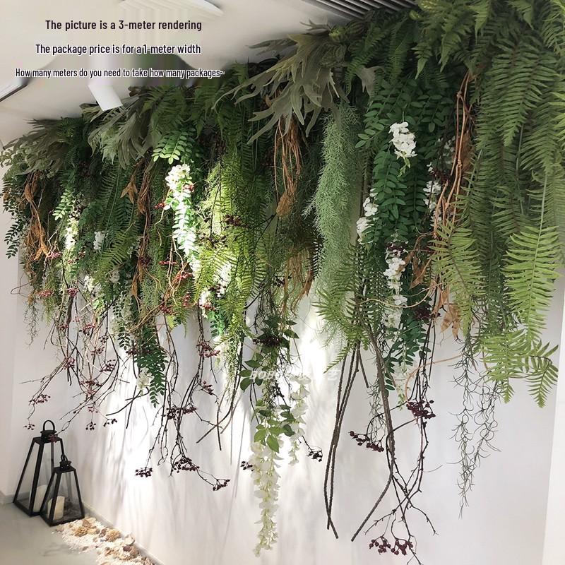 Artificial Spider Plant & Fern Hanging Decor - Trailing Green Vines for Wall & Ceiling