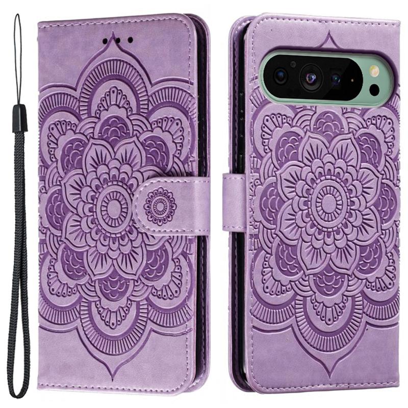 For Google Pixel 10 Pro/Pixel 10/Pixel 9 Pro/Pixel 9 Case PU Leather Mandala Imprinted Design Wallet Phone Cover