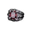 Gothic Blue and Red Crystal Zircon Evil Demon Dragon Claw Ring for Men Gram Biker Punk Rock Hip Hop Opening Rings Cool Jewelry