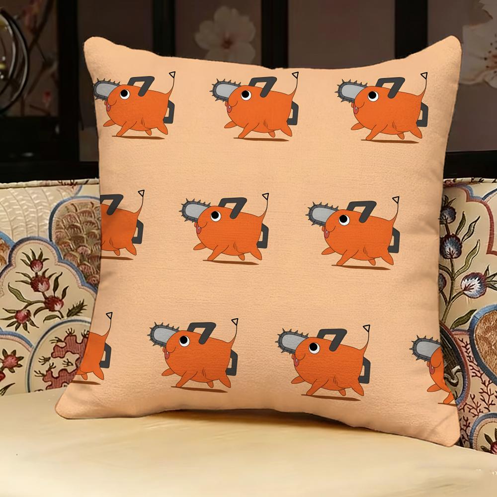 C-chainsaw Man Anime Pillow Case Pillowcase, Double-sided Printed, Sofa Cushion, Bedroom Headboard Pillow