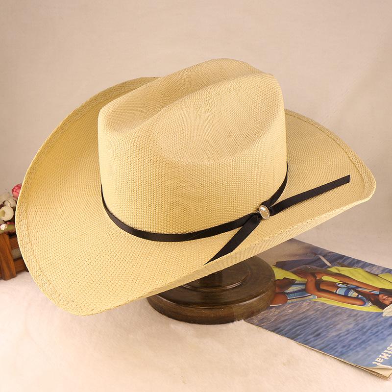 Pălărie de cowboy de cavaler de vest, țesută manual, țesută impermeabilă, de primăvară și de vară, pentru plajă, umbrelă de soare, pălărie de soare, în aer liber