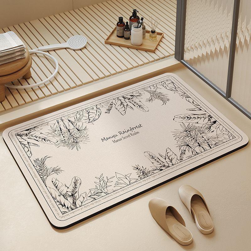 

Коврик для пола в ванной, кремовый ветровой диатомовый грязепоглощающий коврик, коврик для ног в ванной, нескользящий коврик для туалета в ванной 40X60cm 15.7X23.6in