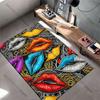 Colorful lips artistic collage carpet Yoga living room room decor children's crawling mat doormat area rug games mat