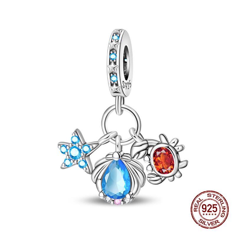 Original Charms Copper Summer Coconut Grove Holiday Charm Fits 3Mm Original Bracelet For Women Diy Jewelry Gifts New In