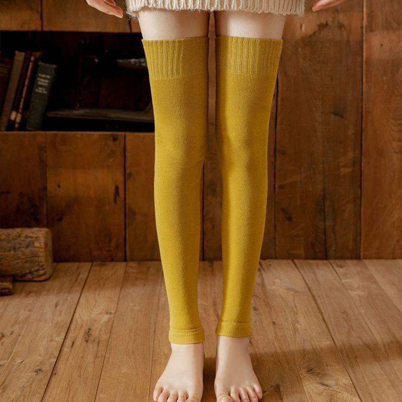 

Thick, Fleece, High-top, Warm, Looped, Long, Over-the-knee Socks for Winter, Knee-length Socks 1 pair імбирний