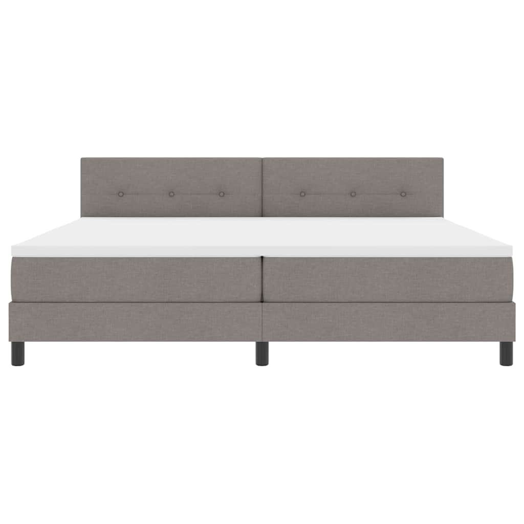 Box Spring Bed with Mattress and LED Lighting Taupe 200 x 200 cm Fabric