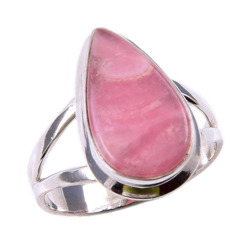 Natural Rhodochrosite Gemstone 925 Solid Sterling Silver Jewelry Ring S.6 T9m17
