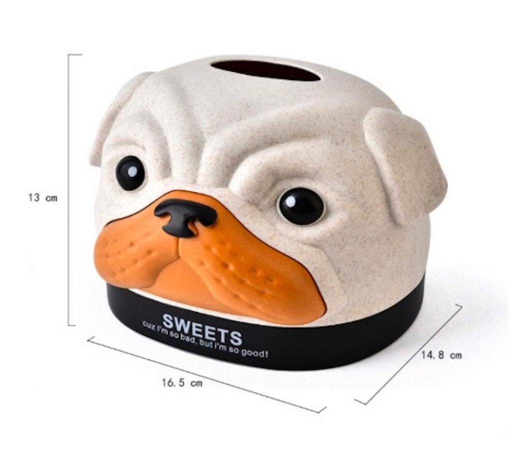 Roll Paper Case Cute Pug Dog Animal Tissue Box Toilet Paper Decorative Tabletop Bathroom Decor Queen-b Holder, Cover, Storage, (Green)