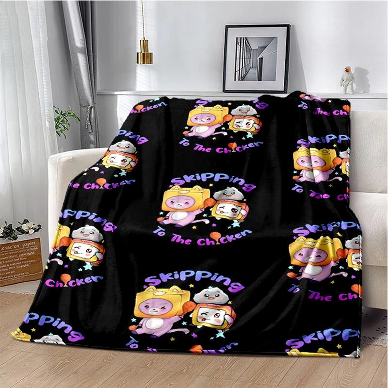 New Style Lankybox Boxy Foxy Rocky Cartoon Blanket,Soft Throw Blanket for Home Bedroom Bed Sofa Travel Picnic Cover Kid