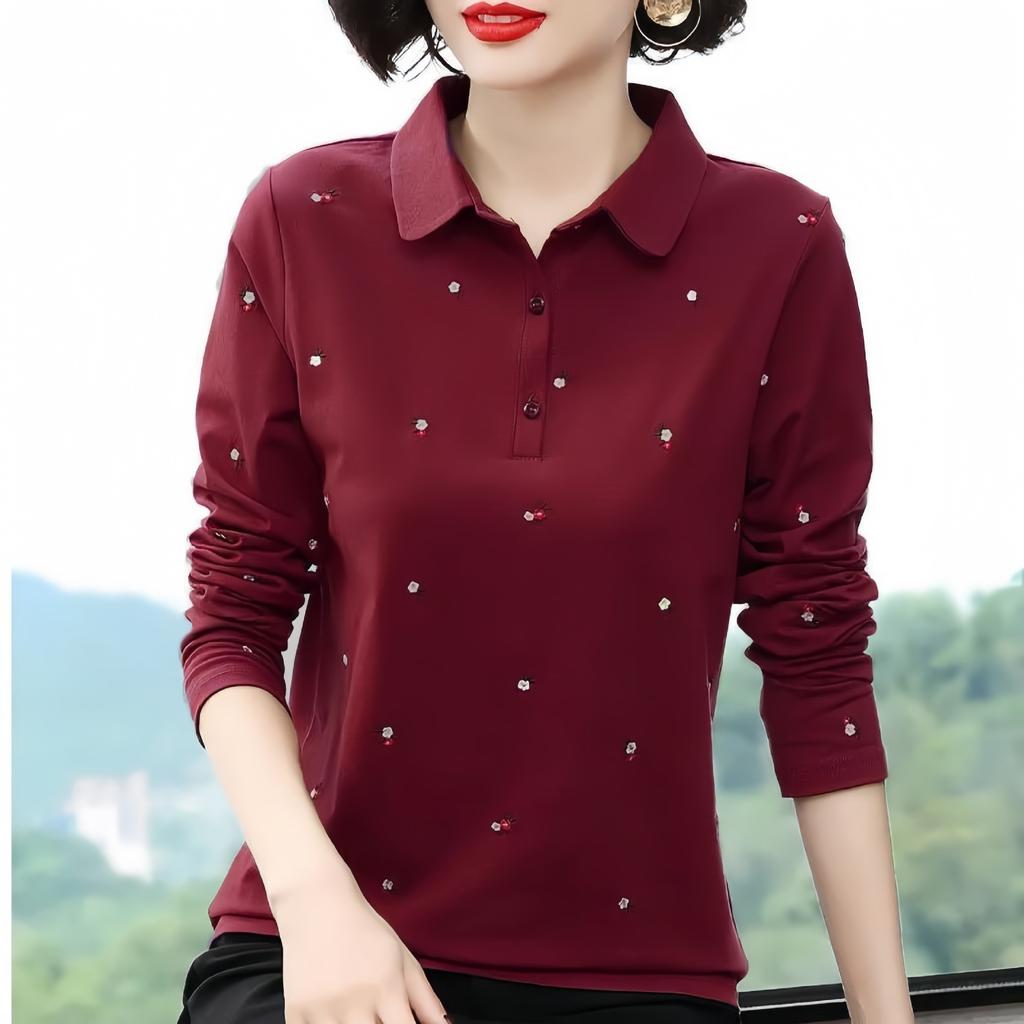 Long Sleeve Tee Women Mom Wear Base Layer Autumn Plus Size Womenswear Slimming Top
