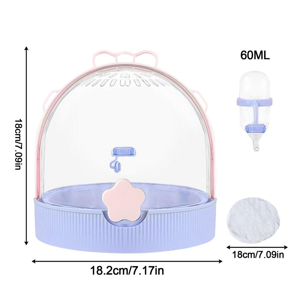 

Hamster Travel Carrier Bunny Travel Carrier Small Animal Cage Clear Pet Supplies With Water Bottle For Hedgehog Ferret Gerbil чорний