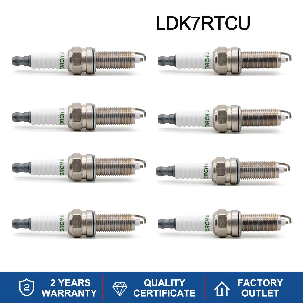 2-8PCS Spark Plugs TORCH LDK7RTCU with U-shaped Groove Replace for Candles 1643/LKR7E 90724/LKR7D-DE 5847/LKR7B-9 BERU Z308