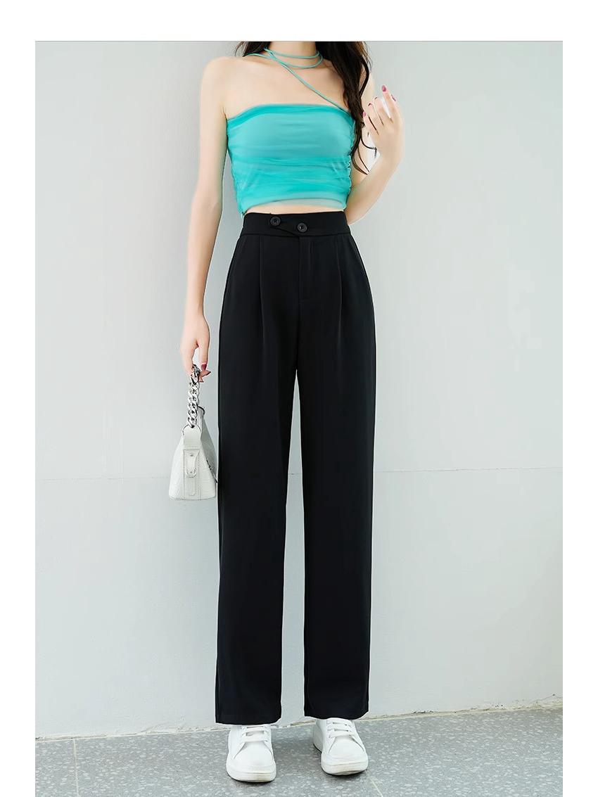 

Маленькие летние брюки-кюлоты из ледяного шелка с широкими штанинами и высокой талией - XS 2XL (126-145 catties)