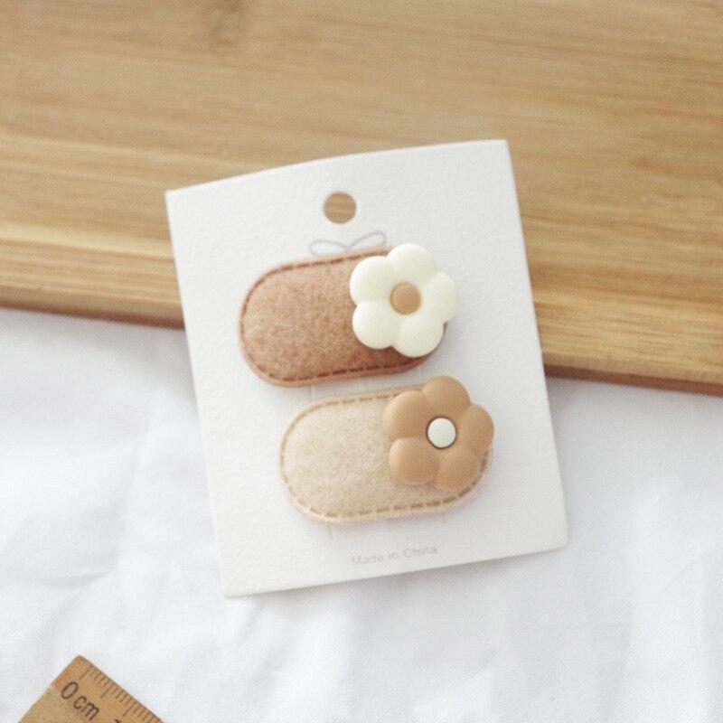 2pcs Korean Style Cute Flower Kids Hair Clips Girls Kawaii Hair Accessories Baby Hair Clips Mini Newborn Photography