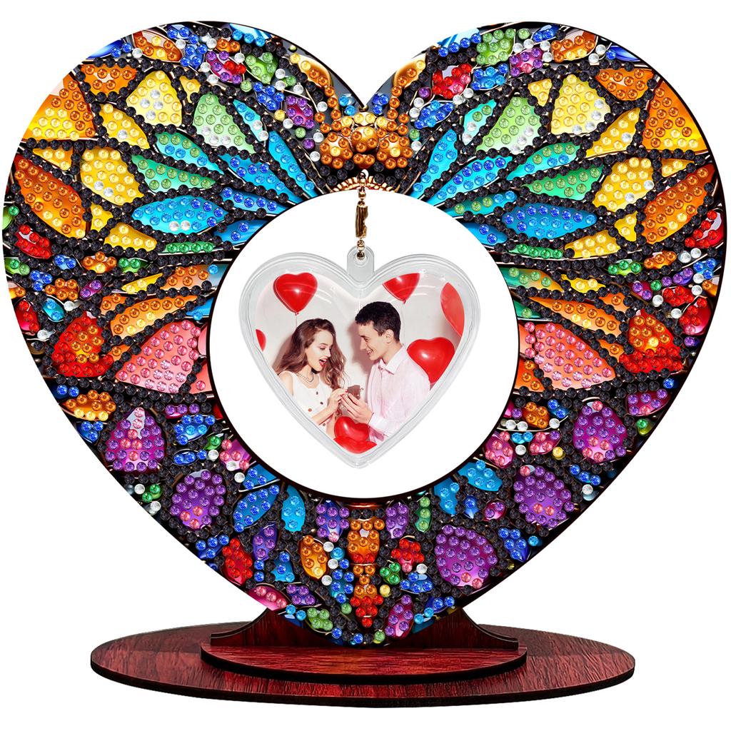 2D Flatt DIY Wooden Diamond Painting Tabletop Ornaments Kit Diamond Art Tabletop Painting Kit for Adults Home Office Table Decor