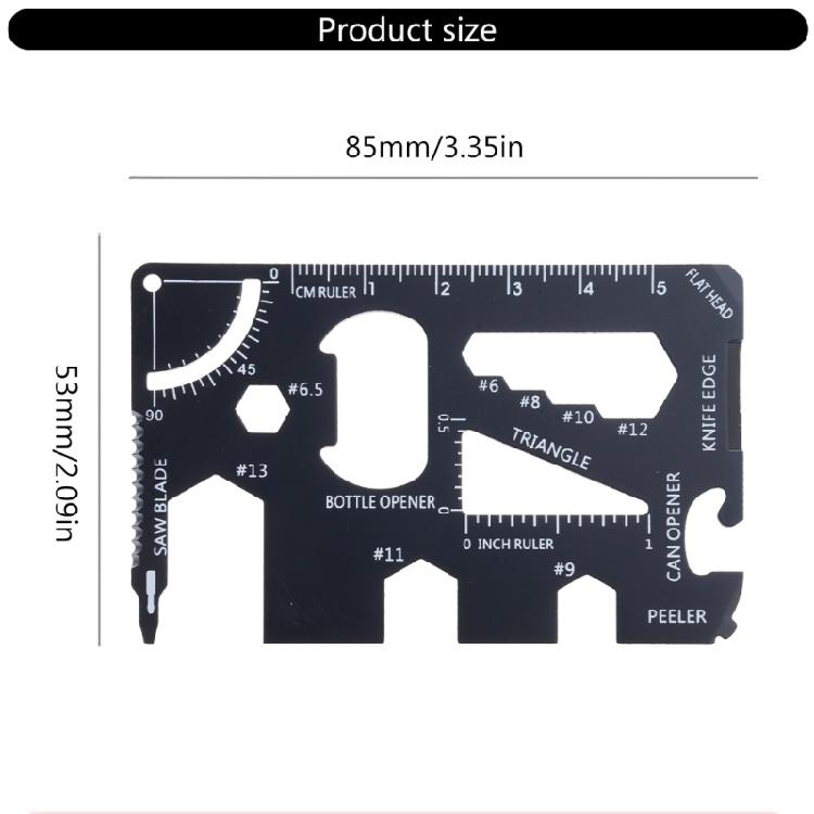 15 in 1 Survival Combination Tool Card Stainless Steel Survival Pocket Tool