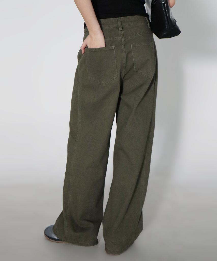 CHICKS Cotton Cut-Out Balloon Pants Khaki