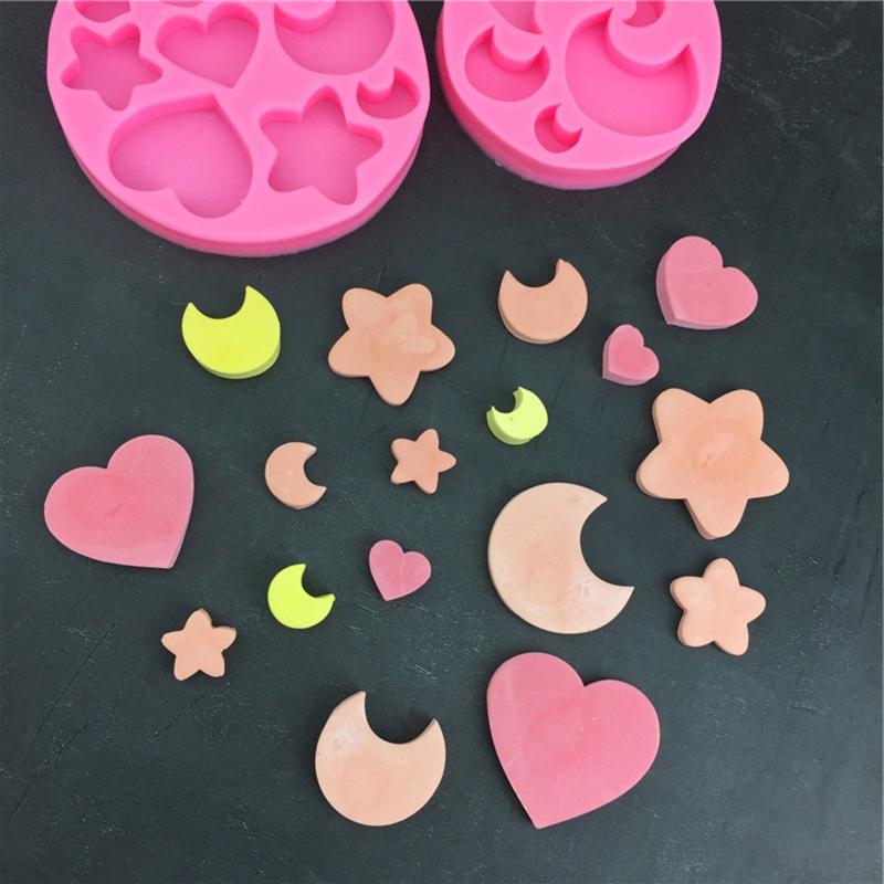Ice Cube Craft Soap Candle Gumpaste Chocolate Dough Molds Heart Moon Star Shape Cake Cookies Mold Gift for Baking Lover