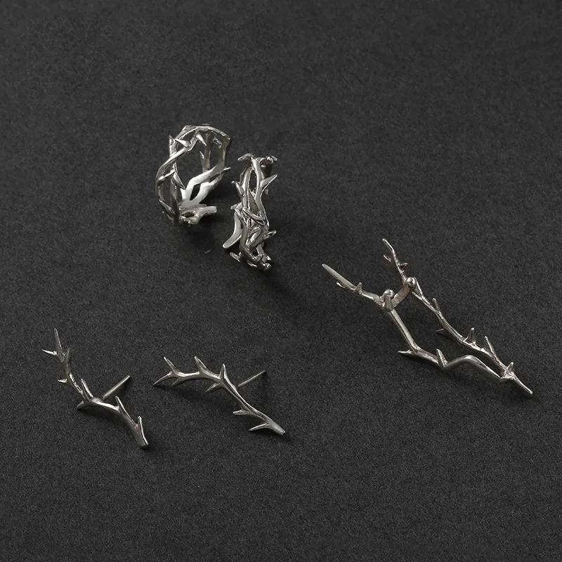 Fashion Punk Irregular Thorns Couple Rings Retro Hip-Hop Personality Adjustable Finger Ring For Men Women Lovers Jewelry Gifts