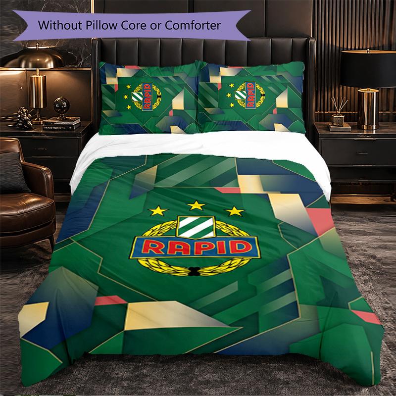 Rapid Wien FC Themed Bedding 3Pcs Duvet Cover Set Decorative Bed Linen For Teen Room Home Decoration