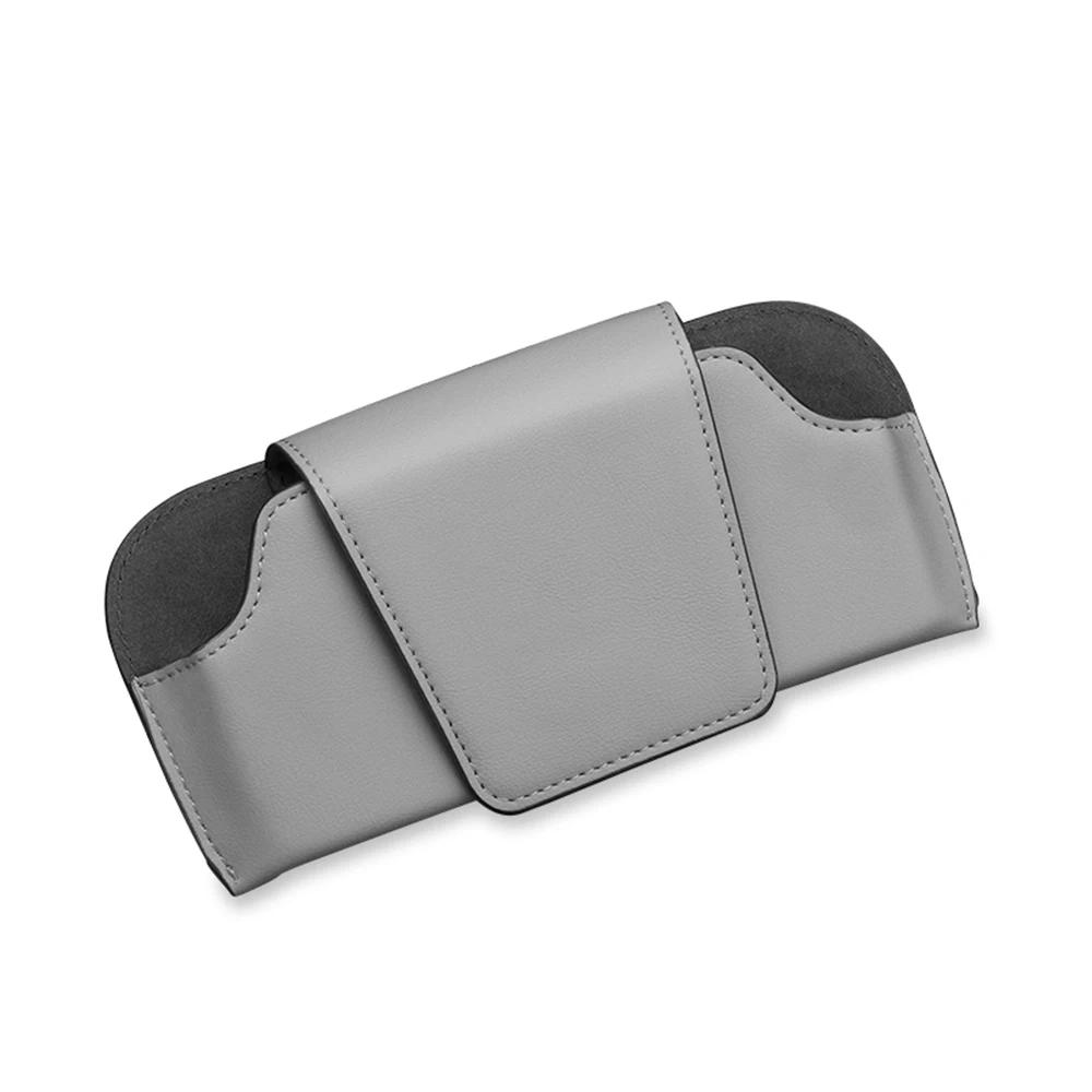 PU Leather Car Glasses Case Clip Hanger Magnetic Fastener Sunglasses Holder Storage Box Eyeglasses Holder Car Interior Accessori
