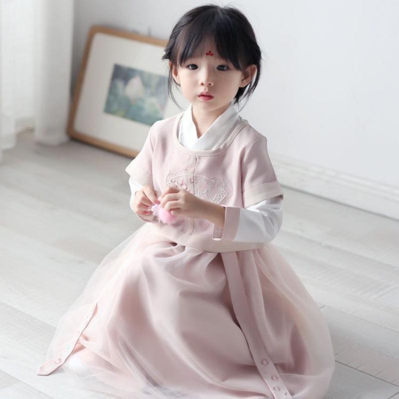 Hanfu jente kinesisk stil klut sommerkjole Antikk Tang dress super fe kostyme kjole liten jente havfrue prinsesse skjørt undertøy