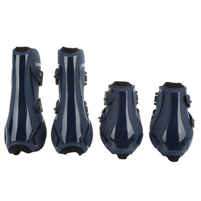 4Pcs Horse Leg Protection Boots PU Neoprene Thickened Shock Absorbing Horse Leg Boots for